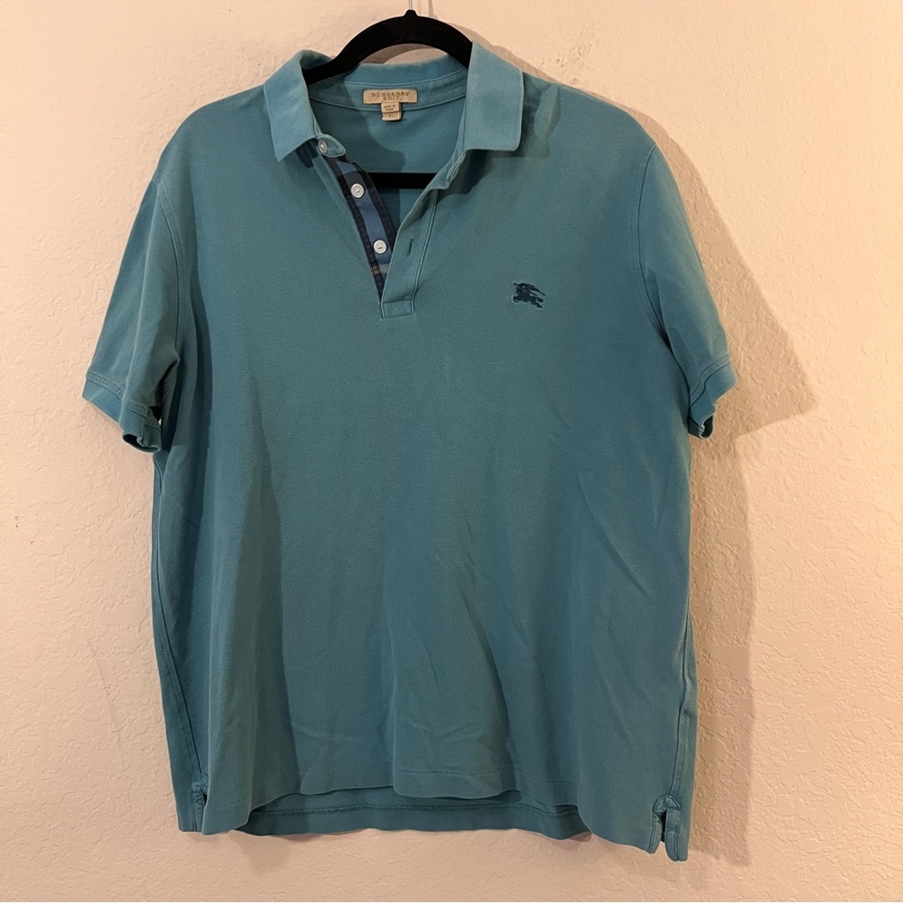 Burberry Brit Polo Shirt Teal Men’s Size XL – Classic Designer Cotton